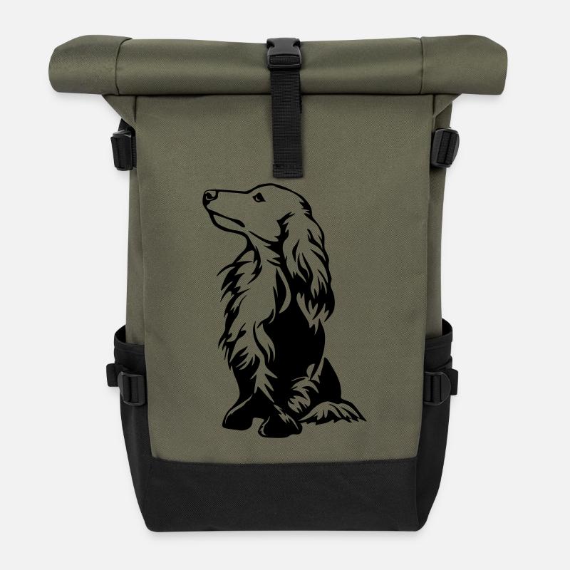 Teckels - Sac à dos roll top - olive/noir
