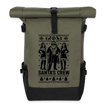 santas crew pimp nikolaus weihnachtsmann - Rolltop Rucksack - Olive/Schwarz - Vorne