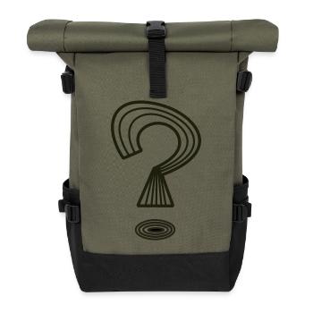 Fragezeichen von Cean - Rolltop Rucksack - Olive/Schwarz - Vorne
