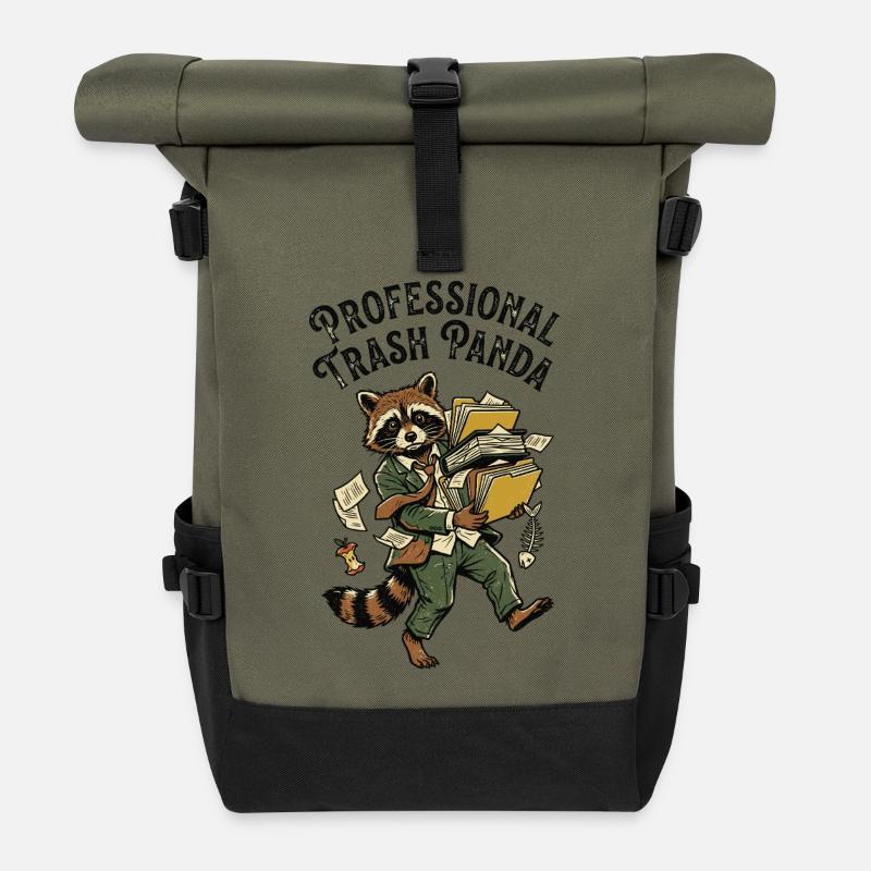 Professional Trash Panda - Rolltop Rucksack - Olive/Schwarz