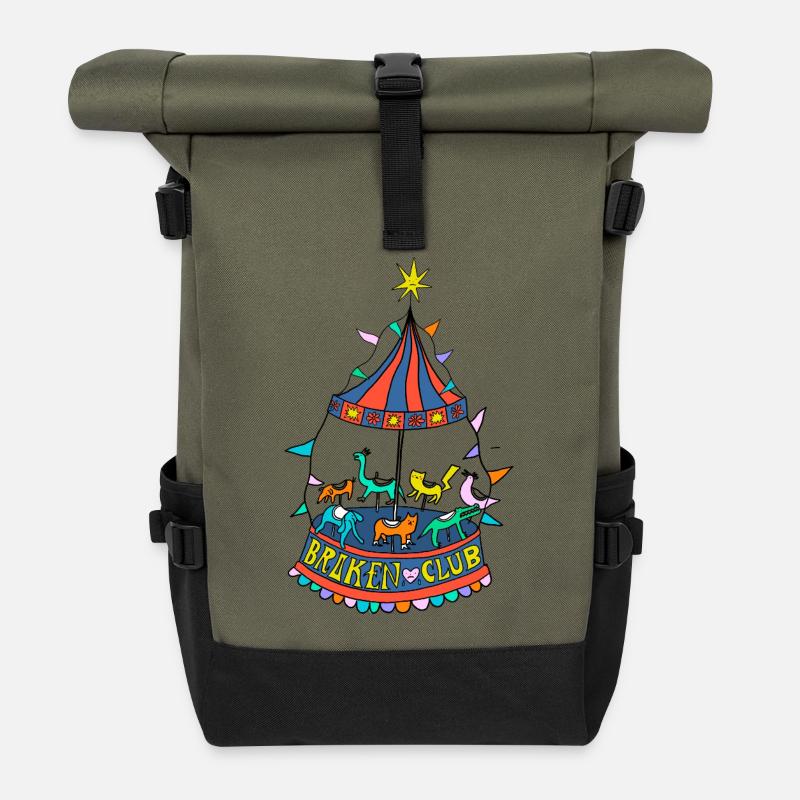 Carousel - Roll Top Backpack - olive/black