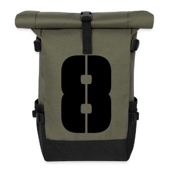 8 - Roll Top Backpack - olive/black - Front