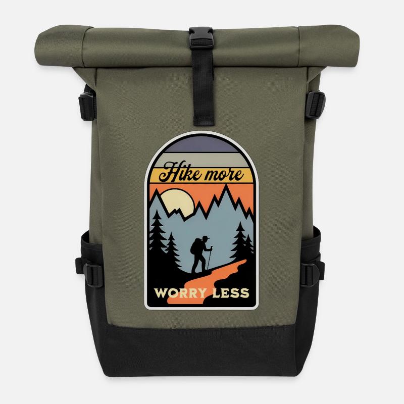 Randonnée Wandern Rétro - Sac à dos roll top - olive/noir