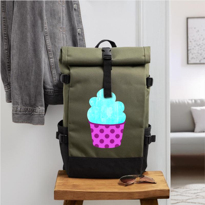 Eis Eiscreme Eiskrem Dots Punkte Softeis Sommer Rolltop Rucksack