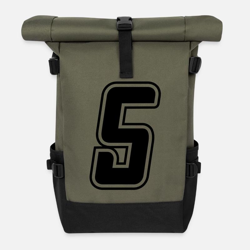 Numéro 5 - Sac à dos roll top - olive/noir