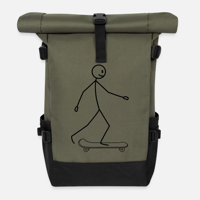 Skateboard - Rolltop Rucksack - Olive/Schwarz