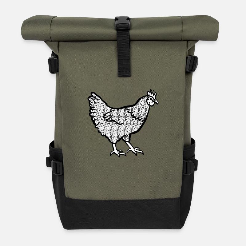 Huhn - Rolltop Rucksack - Olive/Schwarz