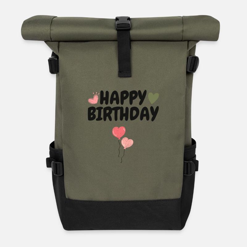 Happy Birthday - Rolltop Rucksack - Olive/Schwarz