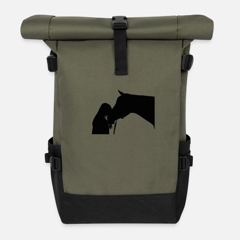 Pferd - Rolltop Rucksack - Olive/Schwarz