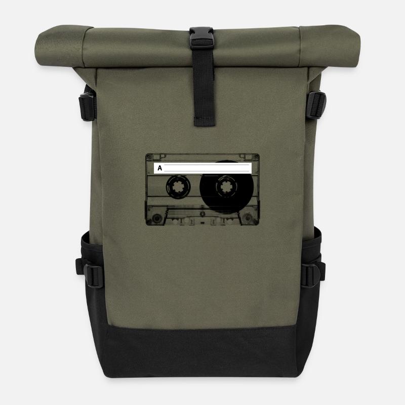 mix-tape - Roll Top Backpack - olive/black