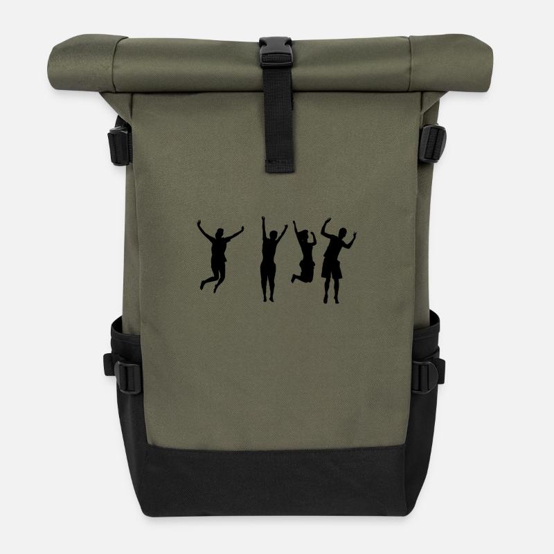 friends - Roll Top Backpack - olive/black