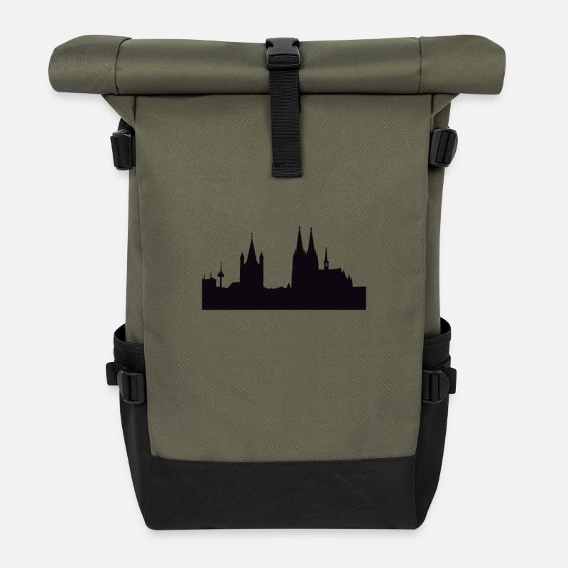 Köln - Rolltop Rucksack - Olive/Schwarz