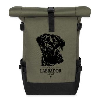 Labrador Mom Hunde Hund Labbi Wilsigns - Rolltop Rucksack - Olive/Schwarz - Vorne