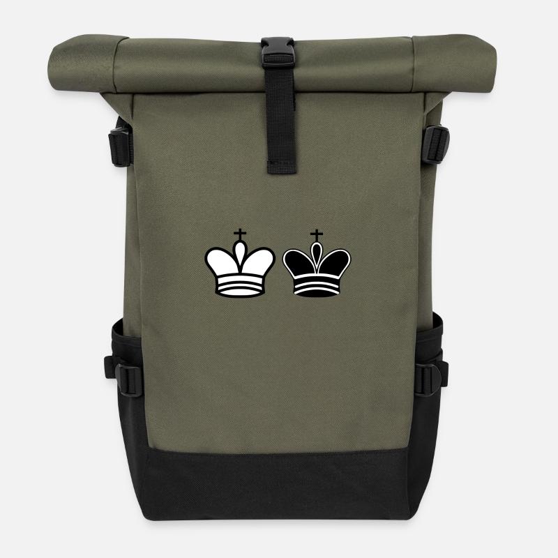 schach King - Rolltop Rucksack - Olive/Schwarz