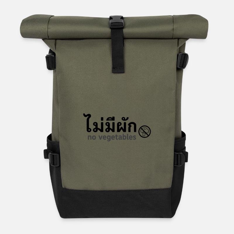 Pas de légumes - Sac à dos roll top - olive/noir