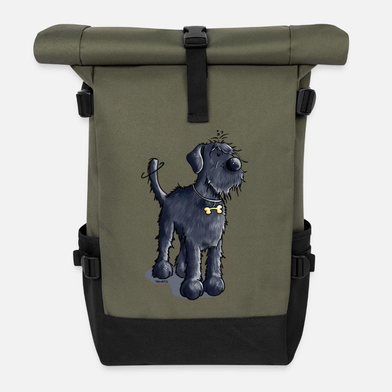 Schnauzer - Sac à dos roll top - olive/noir