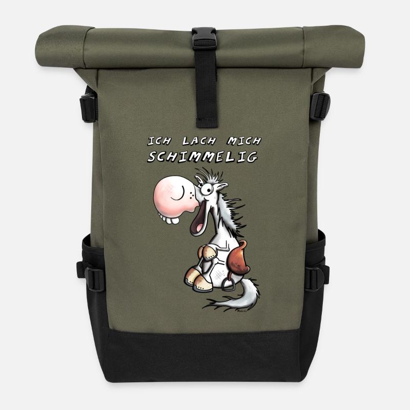 Ich lach mich Schimmelig - Rolltop Rucksack - Olive/Schwarz