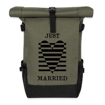 JUST MARRIED. ES LEBE DIE EHE. VALENTINSTAG - Rolltop Rucksack - Olive/Schwarz - Vorne