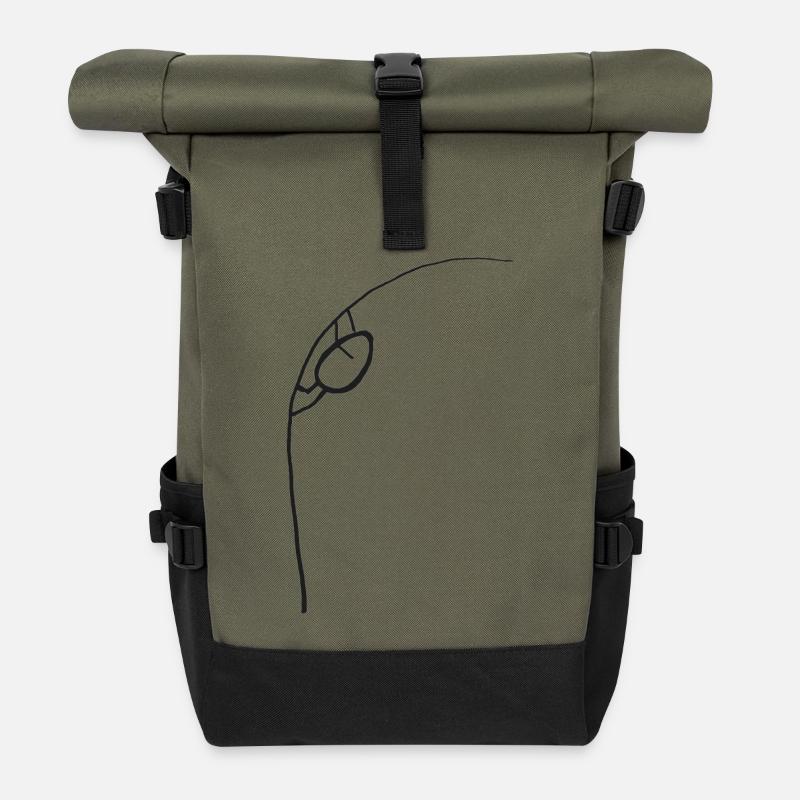Mutig und beherzt eine Sache angehen - Rolltop Rucksack - Olive/Schwarz