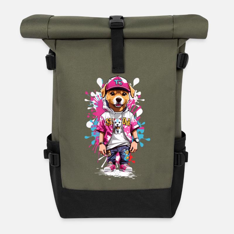 Hund - Rolltop Rucksack - Olive/Schwarz