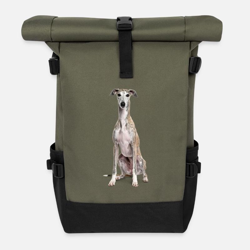 Greyhound – l’élégance pure, la vitesse et la grâce ! - Sac à dos roll top - olive/noir