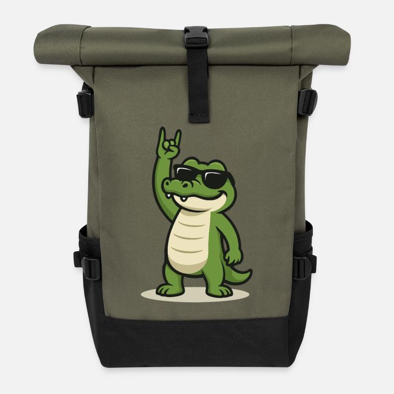 Rockin' Croc - Rolltop Rucksack - Olive/Schwarz