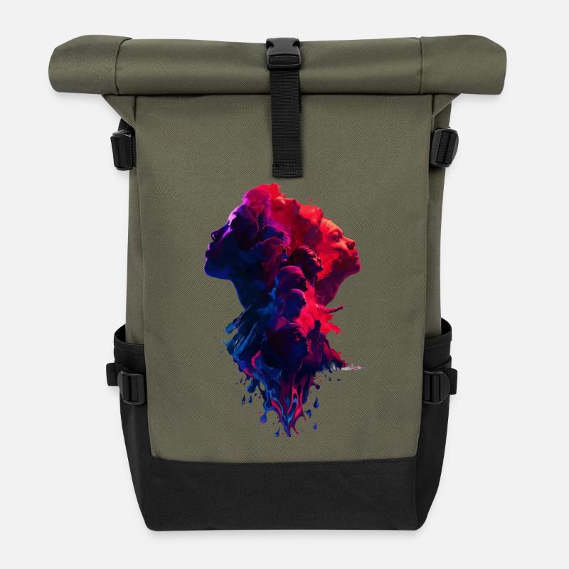 Collective_Flow_of_Minds - Sac à dos roll top - olive/noir