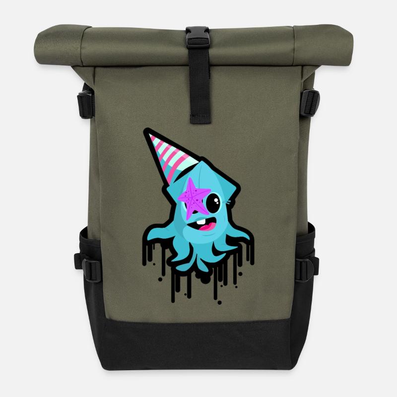 Poulpe sauvage - Sac à dos roll top - olive/noir