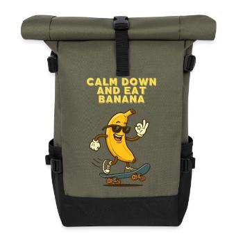Banana Skateboard Groove - Roll Top Backpack - olive/black - Front