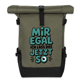Je m’en fiche maintenant alors œil - Sac à dos roll top - olive/noir - Devant