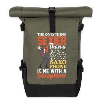 Saxofon - Rolltop Rucksack - Olive/Schwarz - Vorne