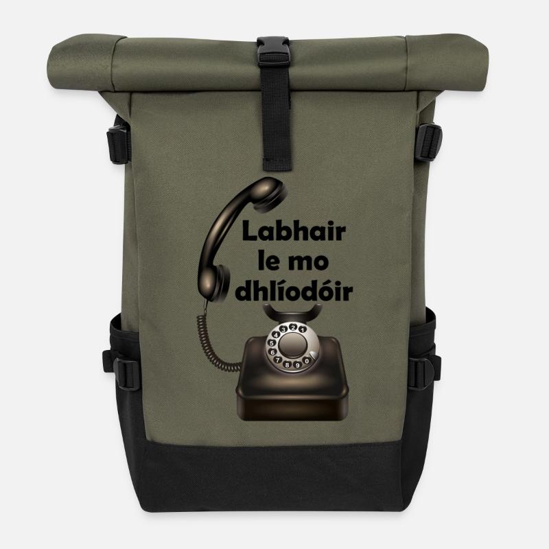 Talk To My Lawyer Design - Sac à dos roll top - olive/noir