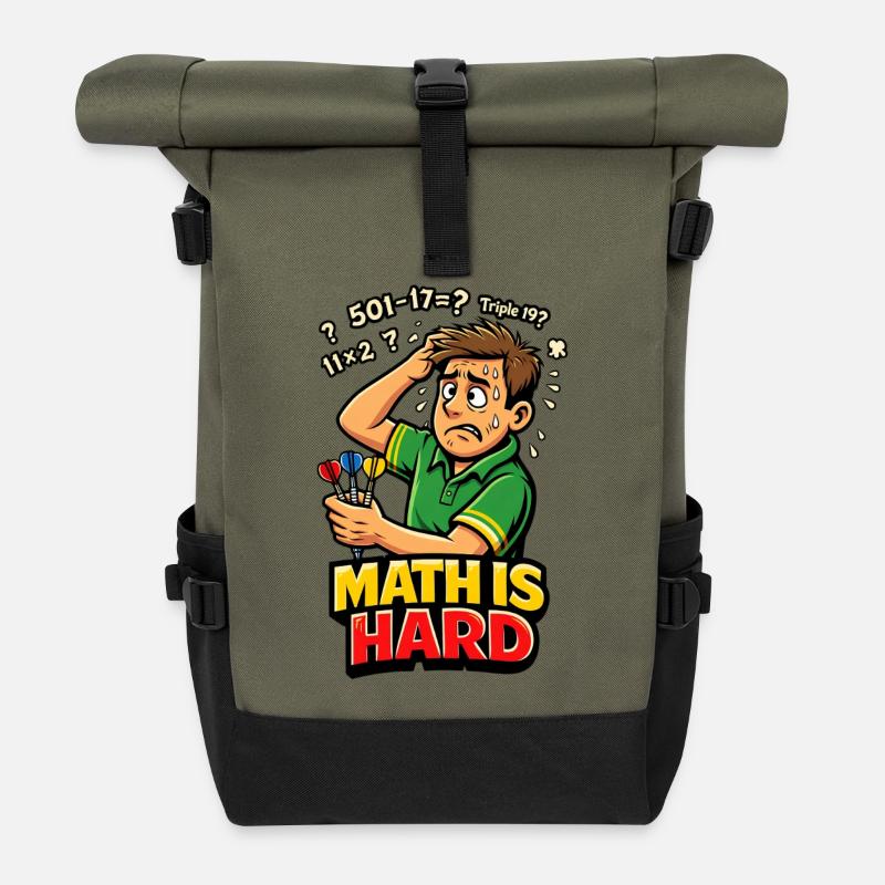 Les maths, c’est des fléchettes difficiles - Sac à dos roll top - olive/noir