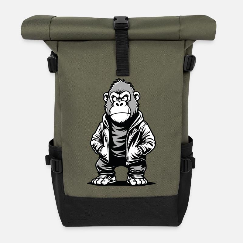 Gorilla Sweat Rebel - Sac à dos roll top - olive/noir