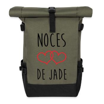 Jade-Hochzeit 26 Jahre Liebe - Rolltop Rucksack - Olive/Schwarz - Vorne