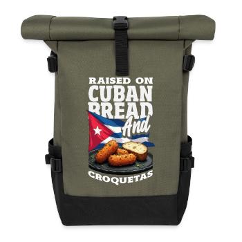Cuba Pride & Home - Design du drapeau de Cuba - Sac à dos roll top - olive/noir - Devant