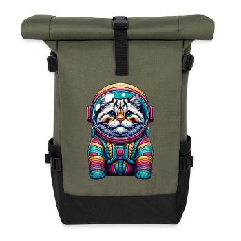 Petit chat mignon comme astronaute astronaute - Sac à dos roll top - olive/noir - Devant
