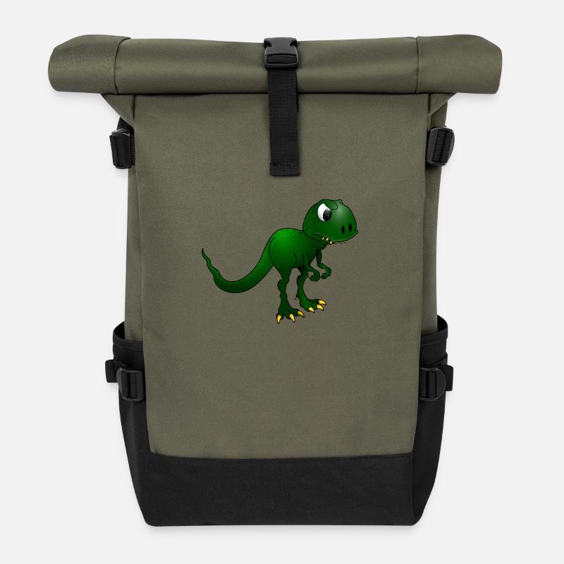 dino - Rolltop Rucksack - Olive/Schwarz