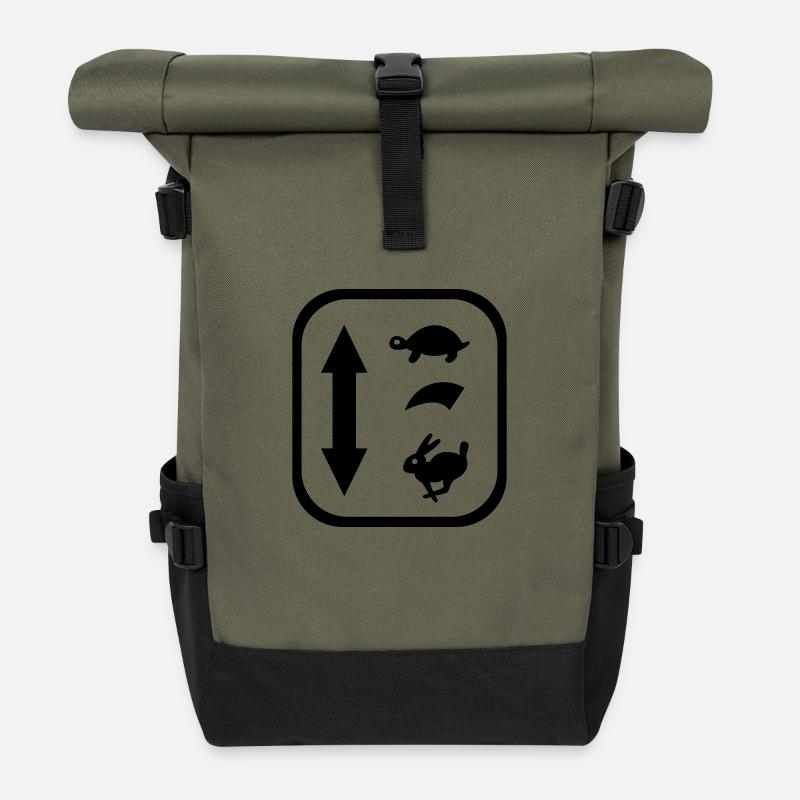 traktor schaltung - Rolltop Rucksack - Olive/Schwarz