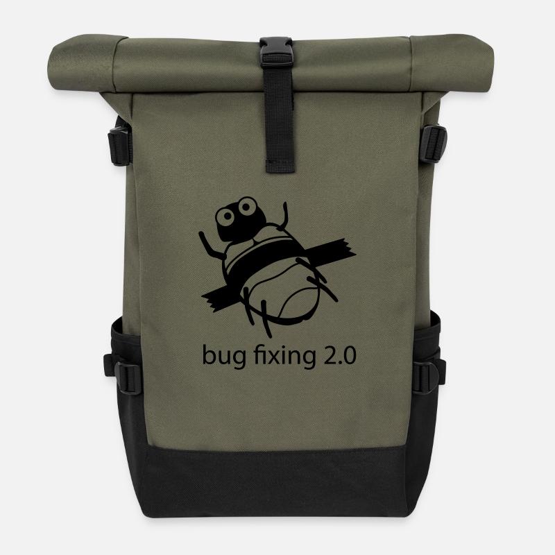 bug fixing einfarbig - Rolltop Rucksack - Olive/Schwarz
