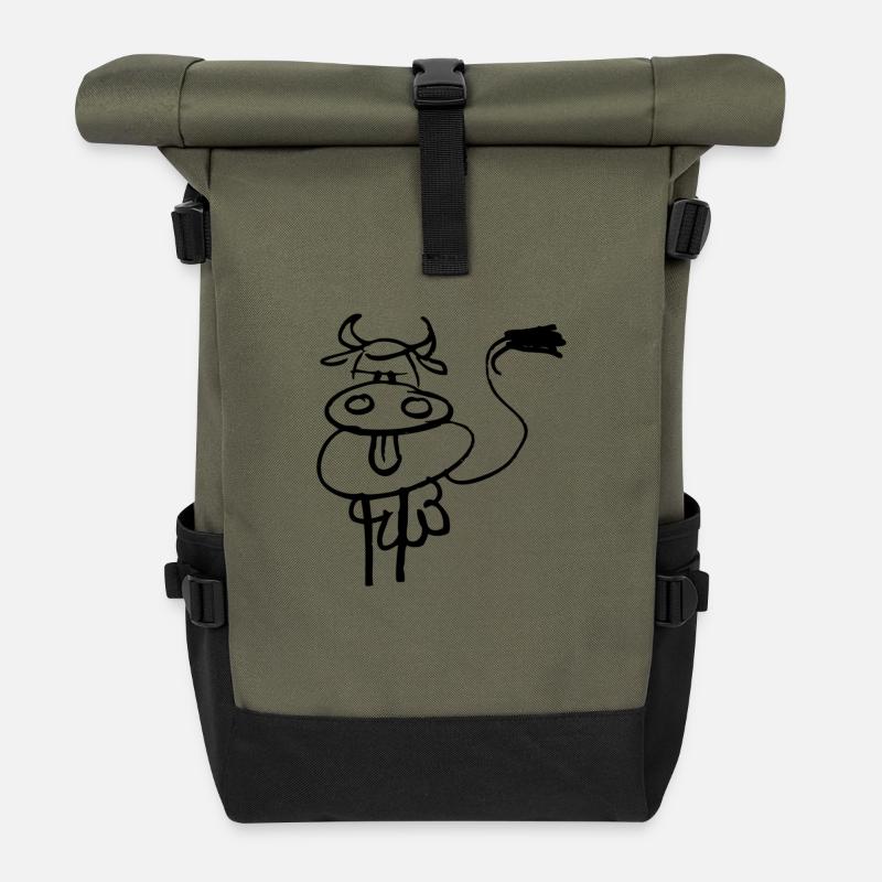 vache - Sac à dos roll top - olive/noir