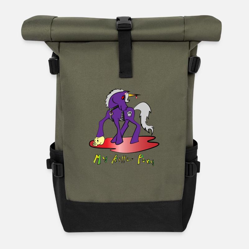 mon poney tueur - Sac à dos roll top - olive/noir