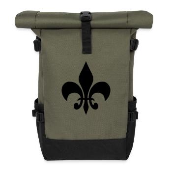 fleur de lis french lily - Rolltop Rucksack - Olive/Schwarz - Vorne
