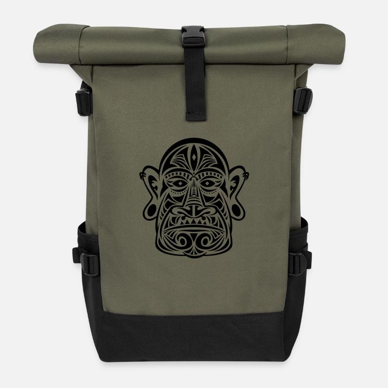maori_tatoo - Rolltop Rucksack - Olive/Schwarz