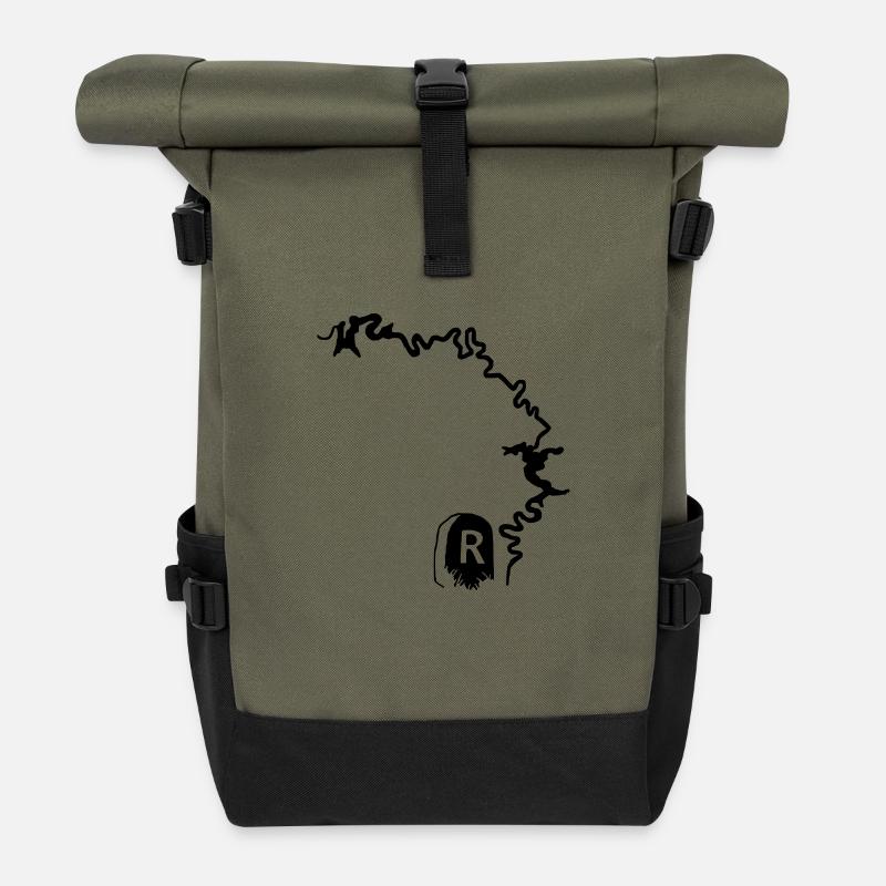 Saalekaskade Oberland Thüringen Rennsteig - Rolltop Rucksack - Olive/Schwarz