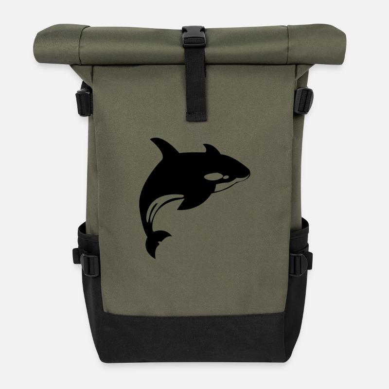 wal - Rolltop Rucksack - Olive/Schwarz