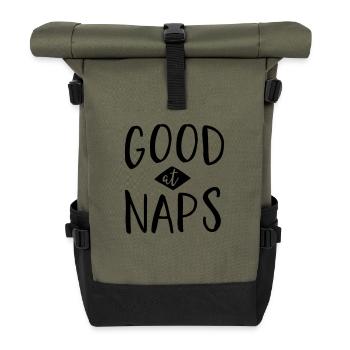 Good At Naps - Roll Top Backpack - olive/black - Front