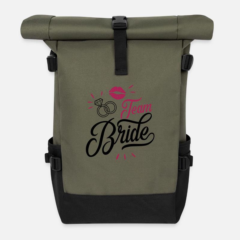 bride team - Rolltop Rucksack - Olive/Schwarz