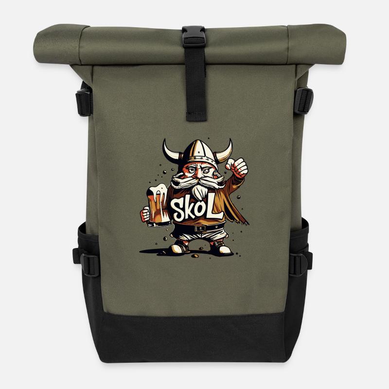 Skol - Sac à dos roll top - olive/noir