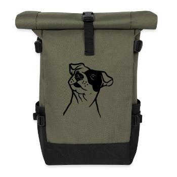 Staffordshire Terrier - Roll Top Backpack - olive/black - Front